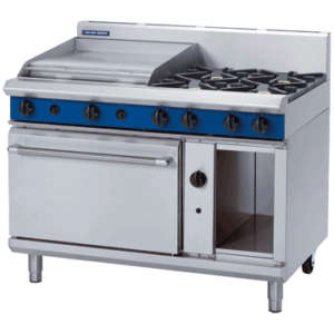 Blue Seal Evolution Series G508B 4 Burner Gas Range Static Oven 2/1 GN 49kw