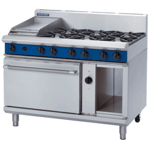 Blue Seal Evolution Series GE58C Gas Range Electric Convection Oven 2/1 GN 48kw