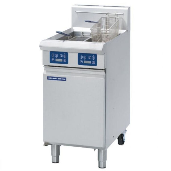 Blue Seal Evolution Series GT46E Vee Ray Twin Pan Gas Fryer