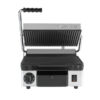 Maestrowave MEMT16001XNS Single Ribbed Top/Flat Bottom Panini/Contact Grill