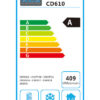 Polar CD610 White Undercounter Fridge - Energy Label