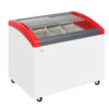 Elcold Focus 73 Sliding Curved Glass Lid Chest Freezer - Red