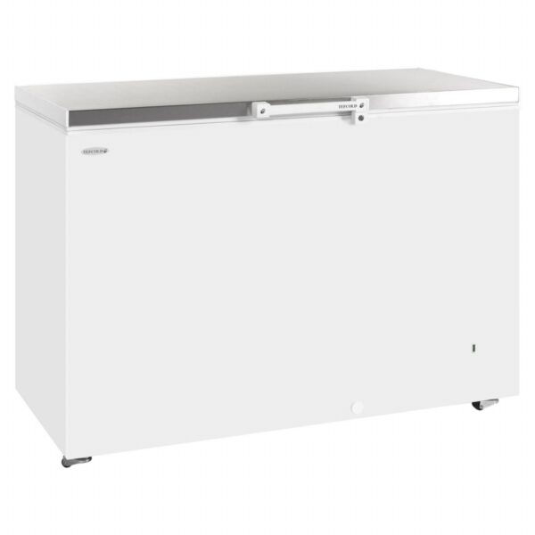 Tefcold GM400SS Chest Freezer-White with Stainless Steel Lid