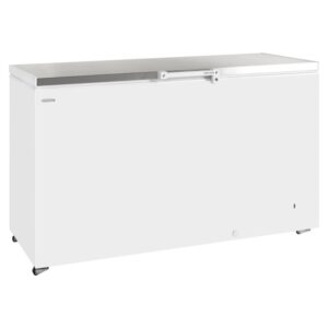 Tefcold GM500 Chest Freezer-White with Stainless Steel Lid