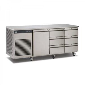 Foster EcoPro G2 EP1/3H 3 Door Counter Fridge-Stainless Steel-1 Door & 6 Drawers-R290