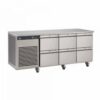 Foster EcoPro G2 EP1/3H 3 Door Counter Fridge-Stainless Steel Ext/Aluminum Int-6 Drawers-R290