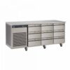 Foster EcoPro G2 EP1/3H 3 Door Counter Fridge-Stainless Steel-9 Drawers-R290