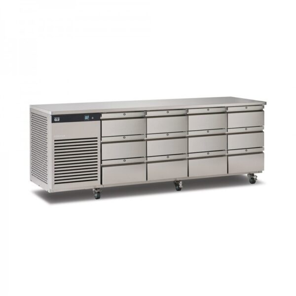 Foster EcoPro G2 EP1/4H 4 Door Counter Fridge-Stainless Steel-12 Drawers-R290
