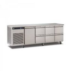 Foster EcoPro G2 EP1/4H 4 Door Counter Fridge-Stainless Steel-1 Door & 6 Drawers-R290