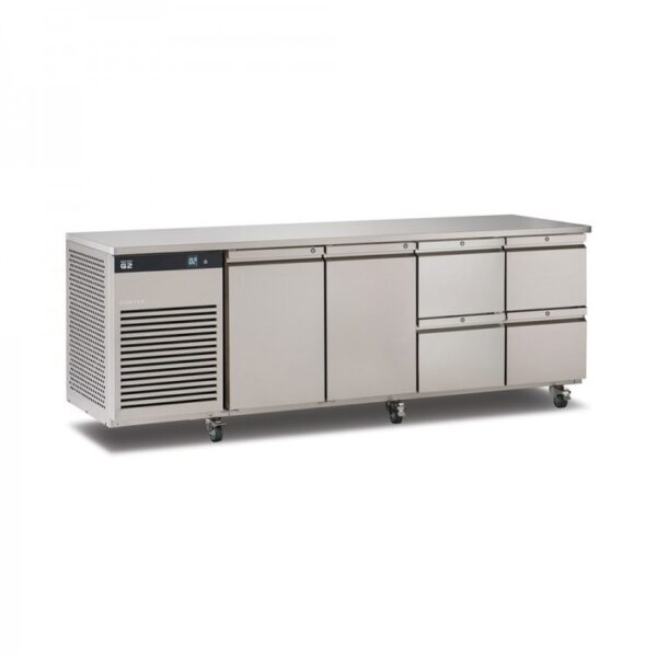 Foster EcoPro G2 EP1/4H 4 Door Counter Fridge-Stainless Steel-2 Door & 4 Drawers-R290