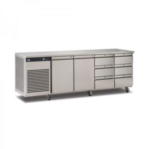 Foster EcoPro G2 EP1/4H 4 Door Counter Fridge-Stainless Steel Ext/Aluminum Int-2 Doors & 6 Drawers-R290