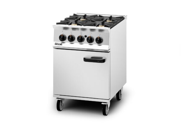 Lincat Opus 800 OG8001 4 Burner Gas Range -Natural Gas-Left Hand Hinged