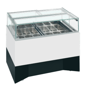 ISA DELTA RV Ventilated Scoop Ice Cream Display White / Black