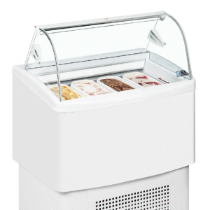 ISA FIJI 4 Ventilated Scoop Ice Cream Display White