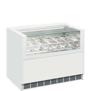 ISA ONESHOW FREE REGULAR Ventilated Scoop Ice Cream Display White