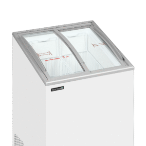 TEFCOLD IC101SCEB Sliding Curved Glass Lid Chest Freezer White