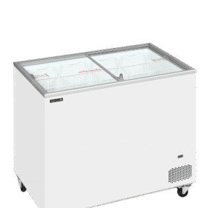 TEFCOLD IC301SC Sliding Flat Glass Lid Chest Freezer White